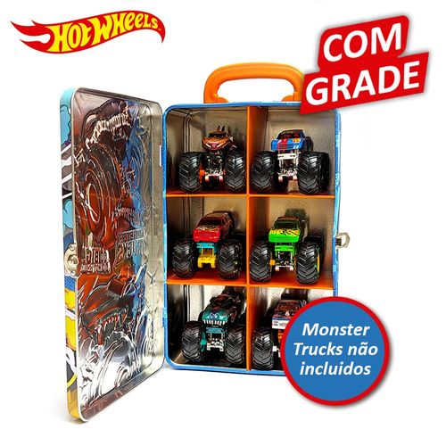 Maleta Porta Carrinhos - Monster Trucks - Hot Wheels - Fun