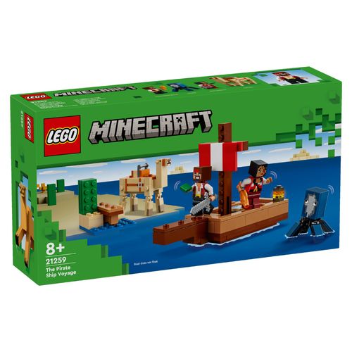 LEGO Minecraft - A Viagem do Navio Pirata - 166 Peças - 21259