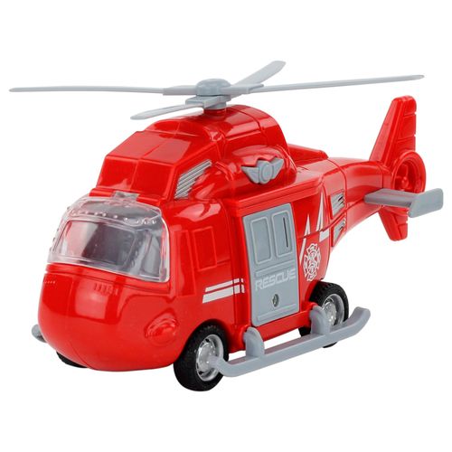 Helicóptero com Fricção Luz e Som - Helicóptero Bombeiro - Mega City - 1:20 - BBR Toys