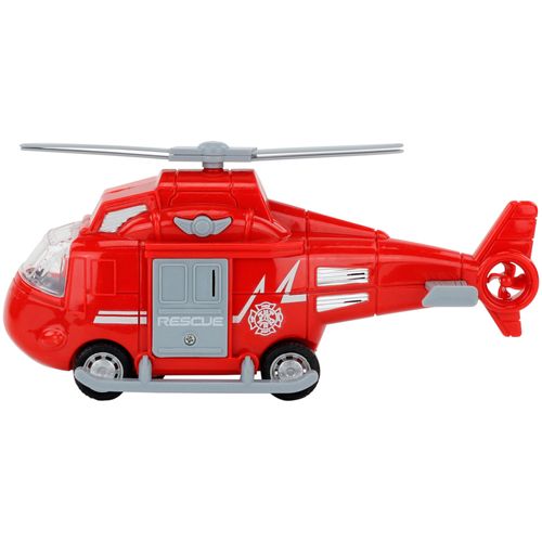 Helicóptero com Fricção Luz e Som - Helicóptero Bombeiro - Mega City - 1:20 - BBR Toys