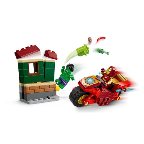 LEGO Marvel - Homem de Ferro com Bicicleta e o Hulk - 68 Peças - 76287
