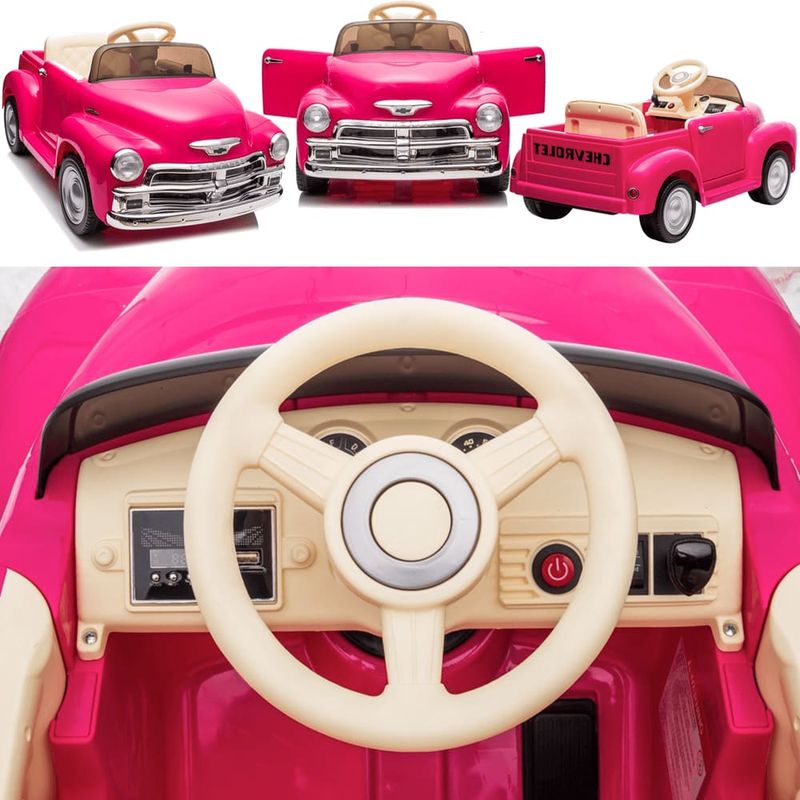 BAN2687---Carro-Eletrico-Infantil-com-Controle-Remoto---Chevy---Rosa---12V---Bandeirante-3
