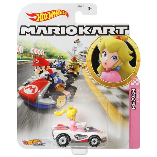 Carrinho Hot Wheels - Princess Peach - P-Wing - Mario Kart - 1:64 - Mattel