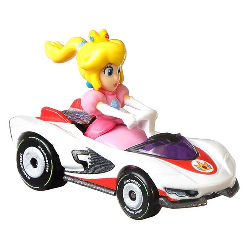 Carrinho Hot Wheels - Princess Peach - P-Wing - Mario Kart - 1:64 - Mattel