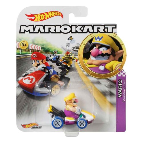Carrinho Hot Wheels - Wario - Standard Kart - Mario Kart - 1:64 - Mattel