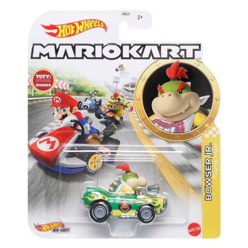 Carrinho Hot Wheels - Bowser Jr. - Flame Flyer - Mario Kart - 1:64 - Mattel