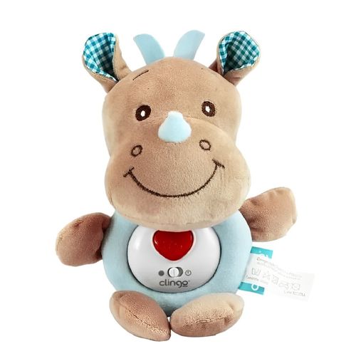 Pelúcia Musical com Luz - Rinoceronte - Benic Baby - 20 cm - ST Import