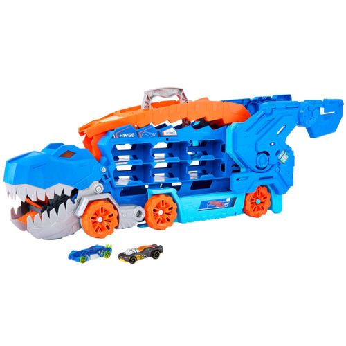 Porta Carrinhos com Pista Hot Wheels com Luz e Som - Transportador T-Rex Ultimate - Mattel