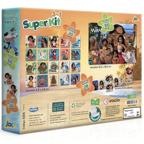 Super Kit 3 em 1 - Moana 2 - Disney - Toyster