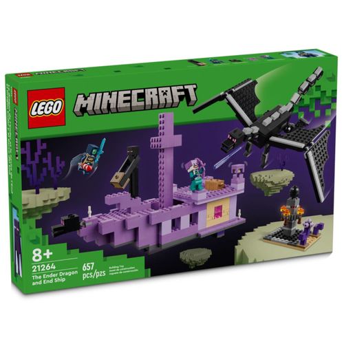 LEGO Minecraft - O Ender Dragon e o Navio do End - 657 Peças - 21264