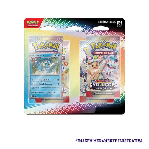 Blister Pokémon- Vaporeon - Ev8.5 Evoluções Prismáticas - Copag
