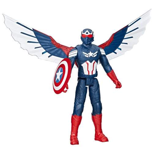 Figura Capitão América 30 Cm Com Asas e Escudo F9301 Marvel Hasbro