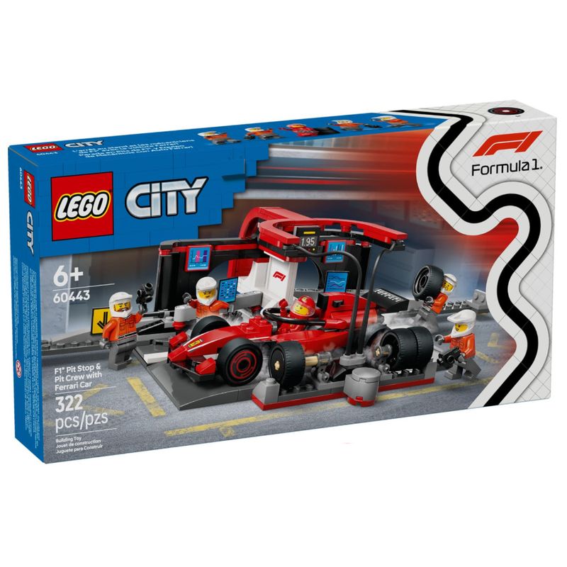 LEG60443 - LEGO City - Pit Stop e equipe da F1 com carro Ferrari - 322 Pecas - 60443 1.jpg