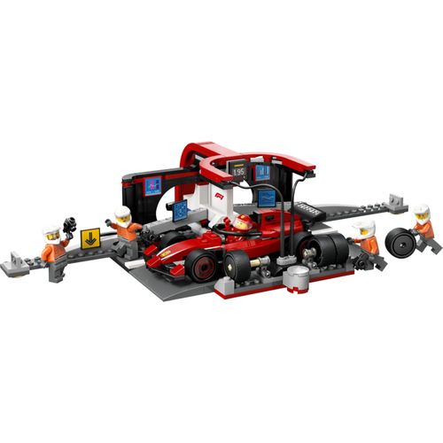 LEGO City - Pit Stop e equipe da F1 com carro Ferrari - 322 Peças - 60443