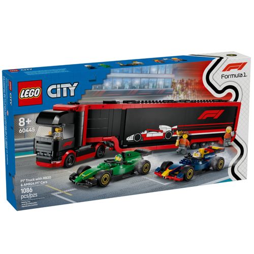 LEGO City - Caminhão F1 com carros RB20 e AMR24 - 1086 Peças - 60445