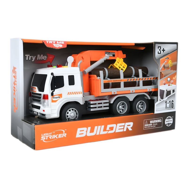 Caminhao Guindaste Florestal com Friccao - Builder - Som e Luz - 25 cm - Yestoys 2.jpg