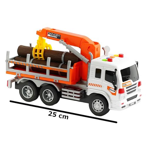 Caminhão Guindaste Florestal com Fricção - Builder - Som e Luz - 25 cm - Yestoys
