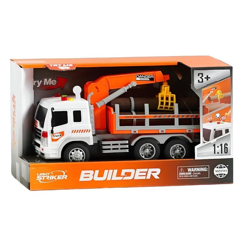 Caminhao Guindaste Florestal com Friccao - Builder - Som e Luz - 25 cm - Yestoys 4.jpg
