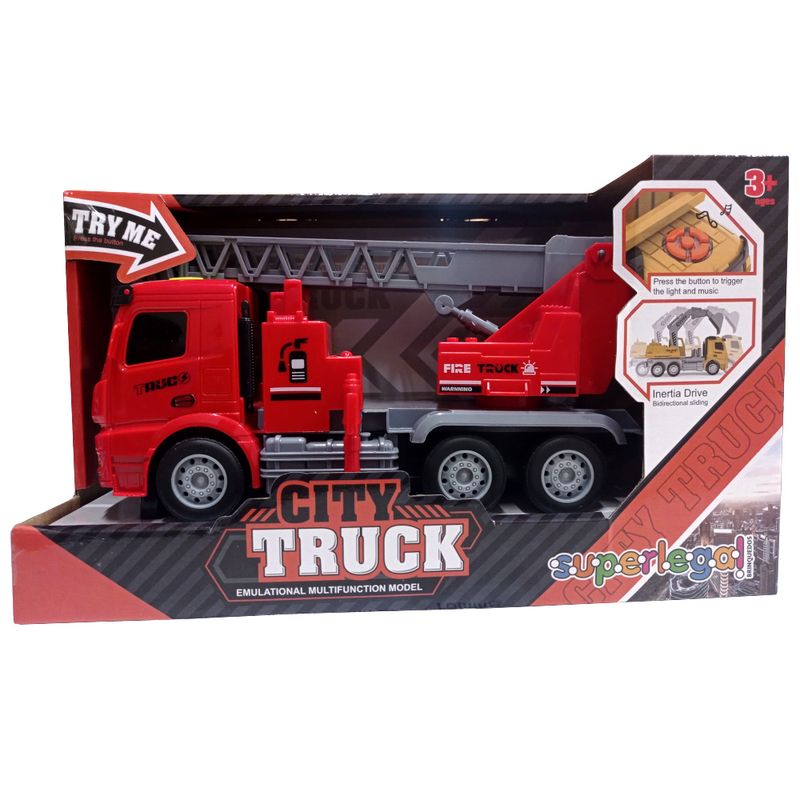 YES328938 - Caminhao de Bombeiro com Friccao - City Truck - Luz e Som - 23 cm - Superlegal 2.jpg