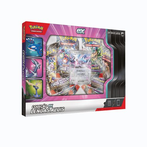 Box de Cartas Pokémon - Dialga Ex - Coleção Lendas Azuis - Copag
