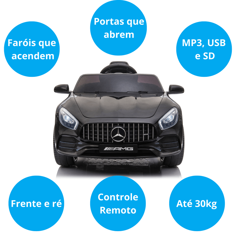 XAL1248.7 - Carrinho Eletrico Infantil com Controle Remoto - Mercedes-AMG GT - Preto - 12V - Xalingo 2.png