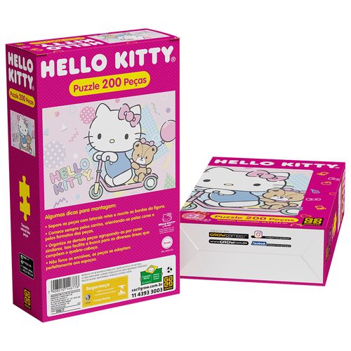 Quebra-Cabeças - Hello Kitty - 200 Peças - Grow
