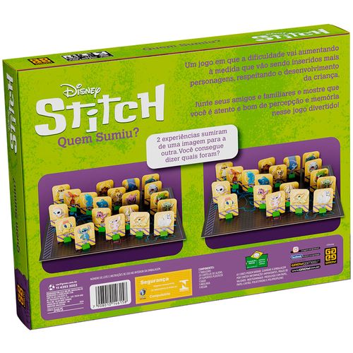 Jogo de Tabuleiro - Quem Sumiu? - Stitch - Grow
