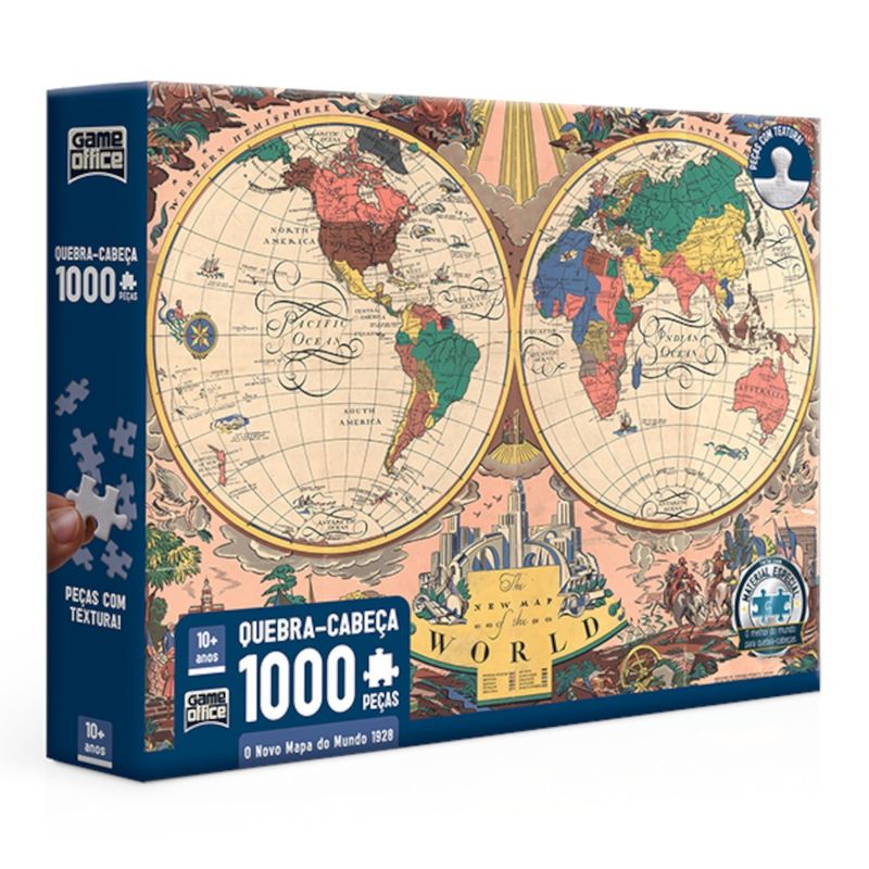 TYT2763 - Quebra-Cabecas - O Novo Mapa do Mundo 1928 - 1000 Pecas - Toyster 1.jpg
