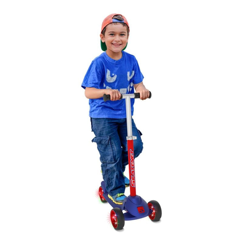 BAN1582 - Patinete Infantil 3 Rodas com Luzes - Skatenet Led Ajustavel - Azul - Bandeirante 9.jpg