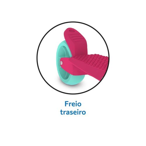 Patinete Infantil 3 Rodas com Luzes - Skatenet Led Ajustável - Rosa - Bandeirante