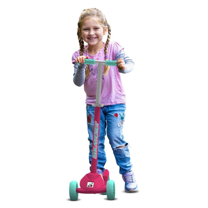 BAN1583 - Patinete Infantil 3 Rodas com Luzes - Skatenet Led Ajustavel - Rosa - Bandeirante 9.jpg