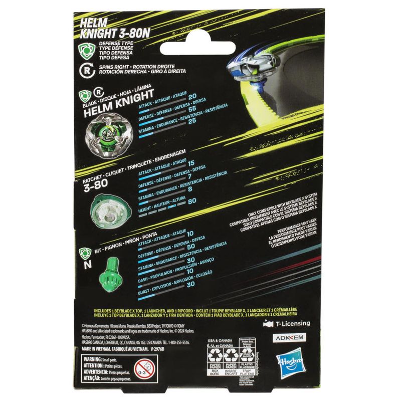 HASF9581 - Piao de Batalha - Helm Knight 3-80N - Beyblade X - Takara Tomy - Hasbro 5.jpg