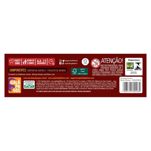 Jogo de Cartas - Exploding Kittens - Galápagos