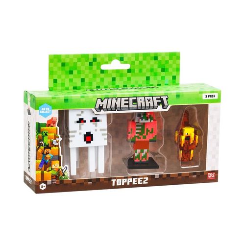 Conjunto Minecraft - Ghast, Piglin-Zumbi e Blaze - Mojang - Multikids