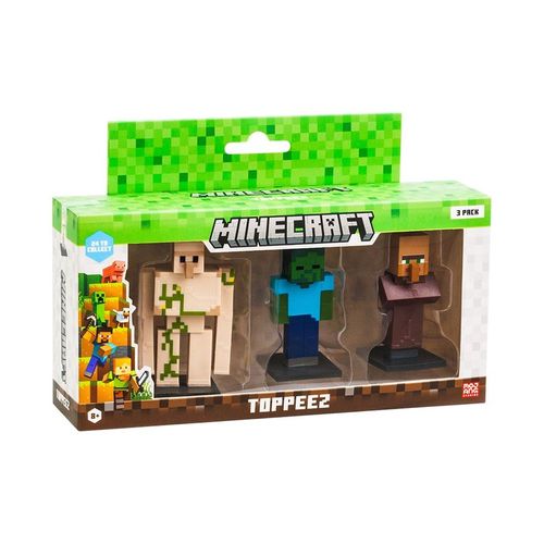 Conjunto Minecraft - Golem de Ferro, Zumbi e Villager - Mojang - Multikids