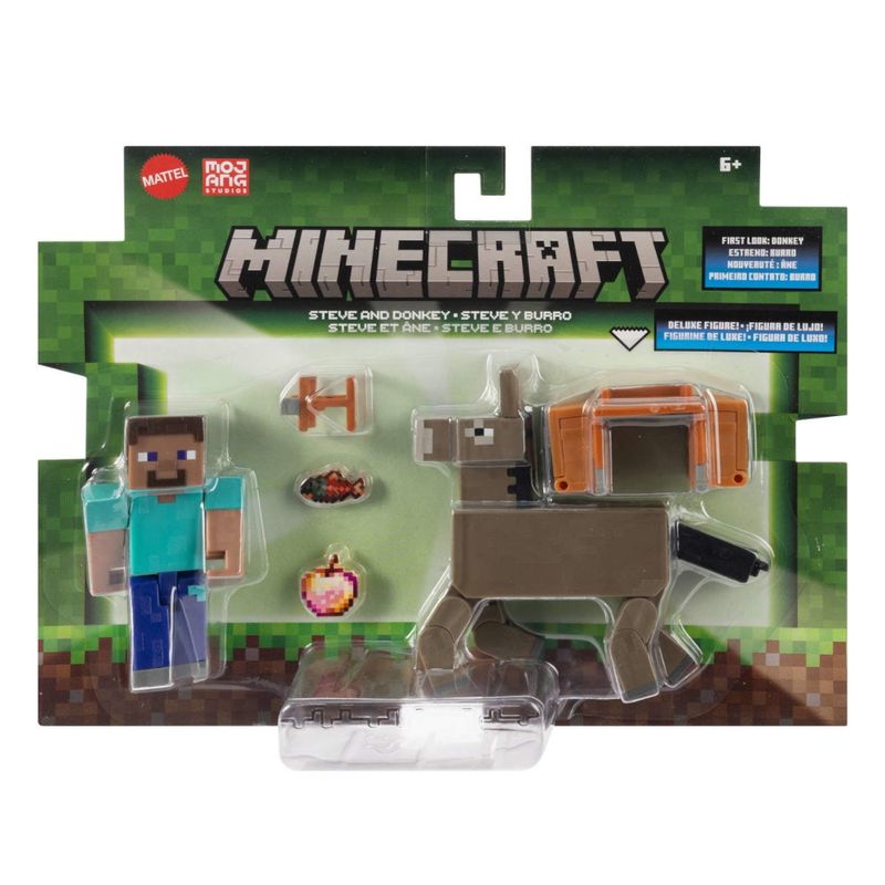 MATGTT53 JCN54 - Figuras Articuladas Minecraft - Steve e Burro - Mojang - Mattel 2.jpg