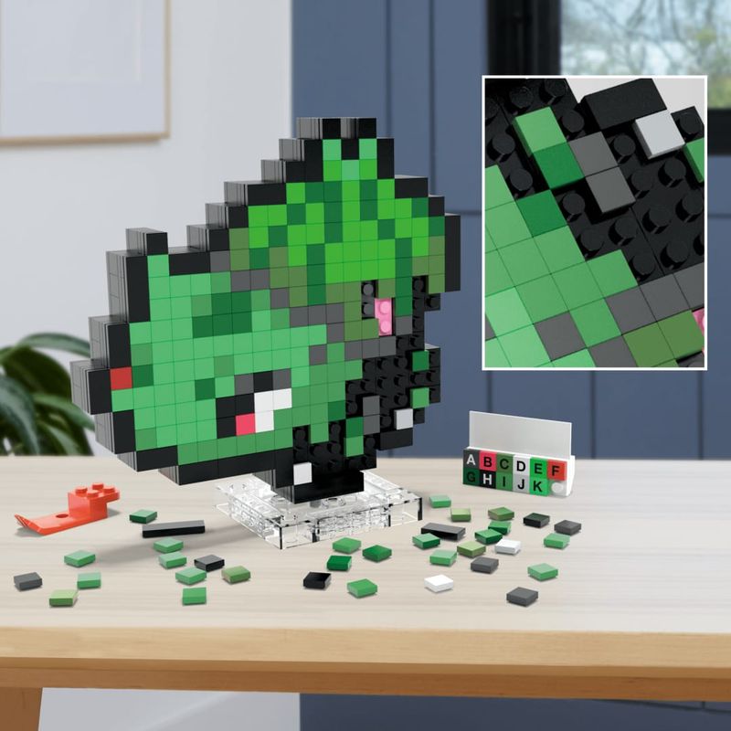 MATHTH75 - Blocos de Montar - Bulbasaur Pixel Art - Pokemon - Mega - 374 Pecas - Mattel 5.jpg