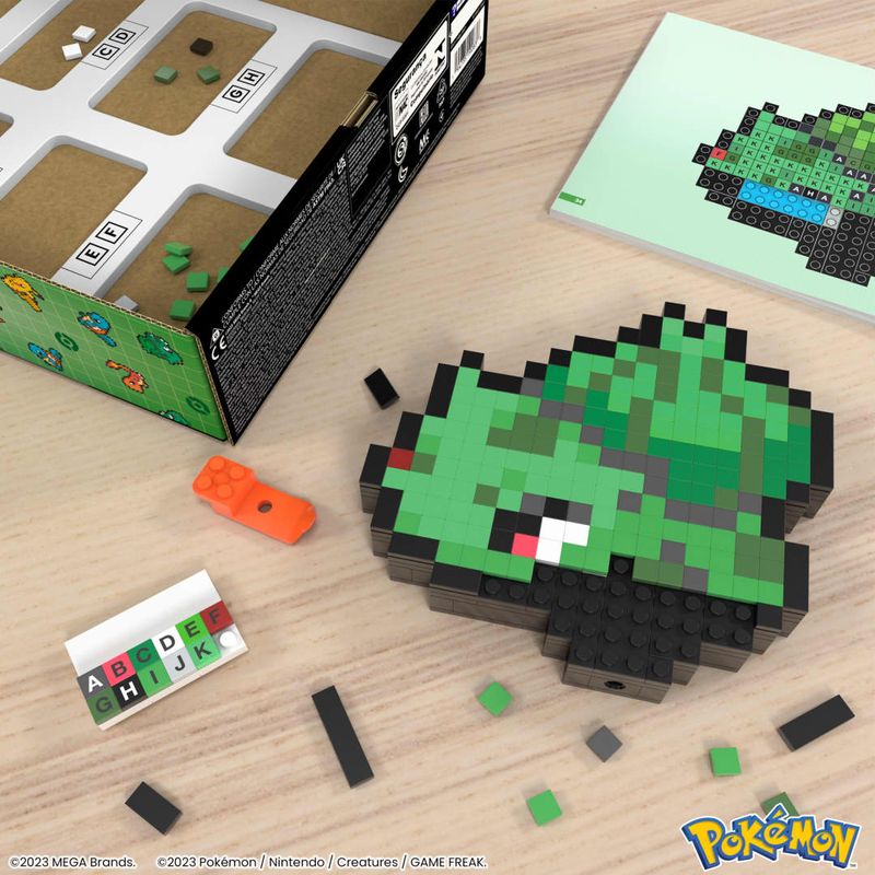 MATHTH75 - Blocos de Montar - Bulbasaur Pixel Art - Pokemon - Mega - 374 Pecas - Mattel 6.jpg