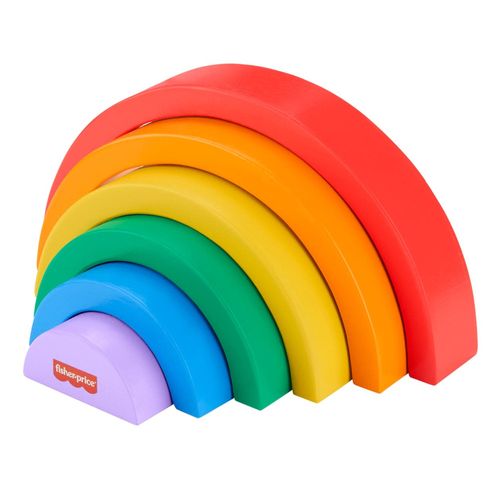 Brinquedo Infantil - Arco-Íris de Empilhamento de Madeira - Fisher-Price