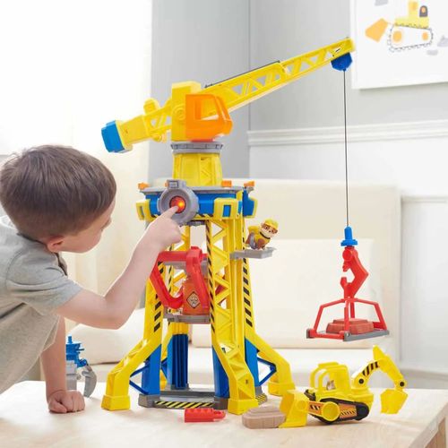 Playset Patrulha Canina - Torre de Guindaste - Rubble & Crew - Sunny
