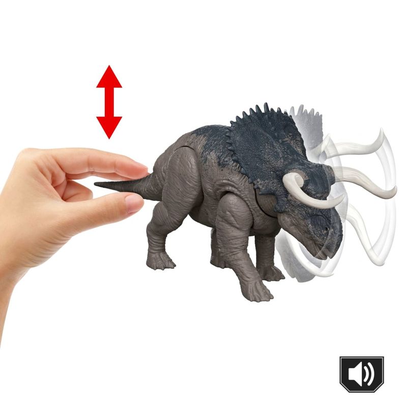 MATJGB87 JGC81 - Dinossauro Articulado com Som - Nasutoceratops - Wild Roar - Jurassic World - 30 cm 3.jpg