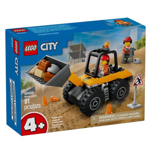 LEGO City - Carregadeira de Rodas de Construção Amarela - 81 Peças - 60450