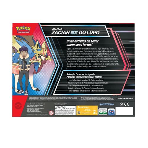 Box de Cartas Pokémon - Coleção Zacian Ex do Lupo - Copag