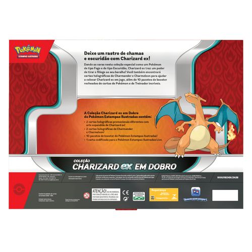 Box de Cartas Pokémon - Coleção Charizard Ex em Dobro - Copag