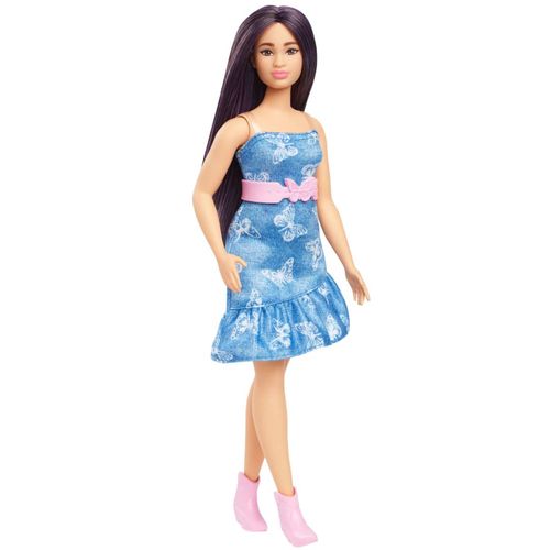 Boneca Barbie - Vestido de Borboletas e Botas Rosas - Fashionista - Mattel