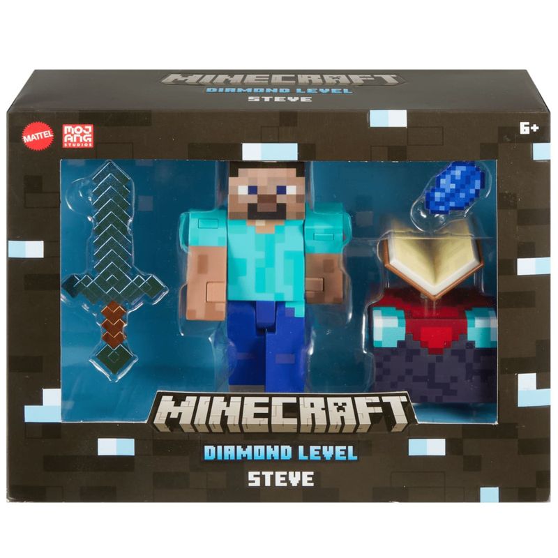 MATHLN39 HXM84 - Conjunto Minecraft - Steve - Diamond Level - 13 cm - Mattel 2