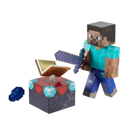 Conjunto Minecraft - Steve - Diamond Level - 13 cm - Mattel