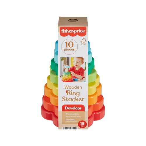Brinquedo Infantil - Pirâmide de Anéis de Madeira - Fisher-Price