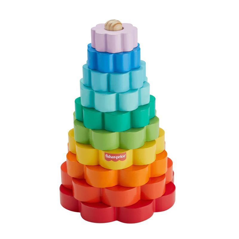 MATHXT77 - Brinquedo Infantil - Piramide de Aneis de Madeira - Fisher-Price 2