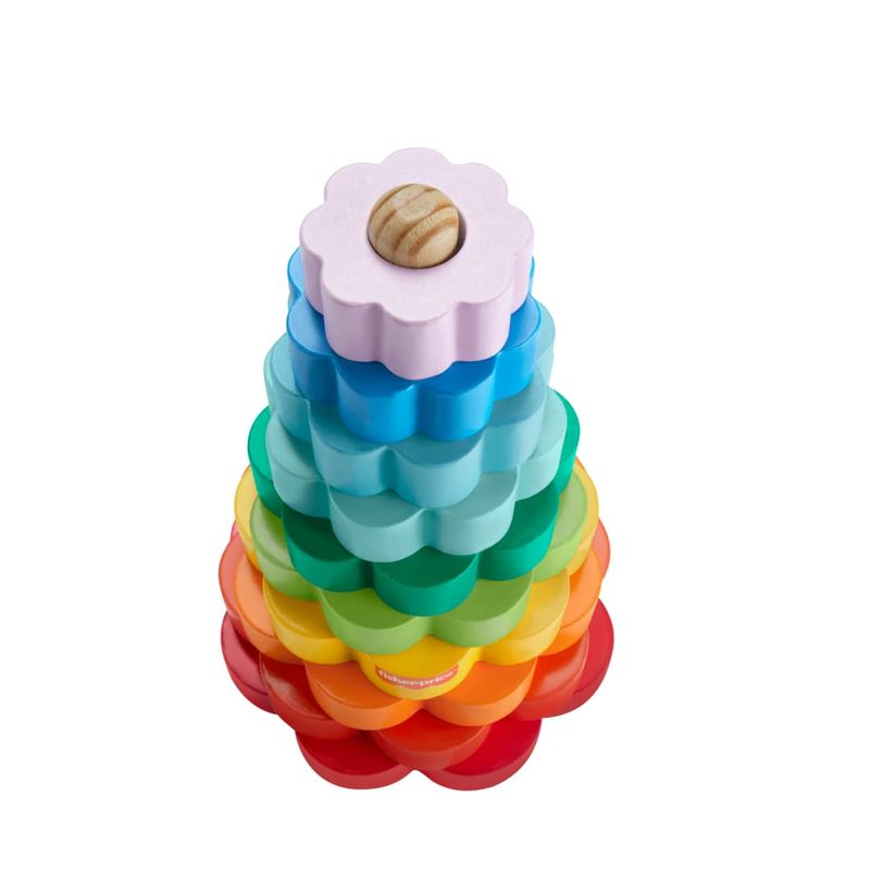 MATHXT77 - Brinquedo Infantil - Piramide de Aneis de Madeira - Fisher-Price 4